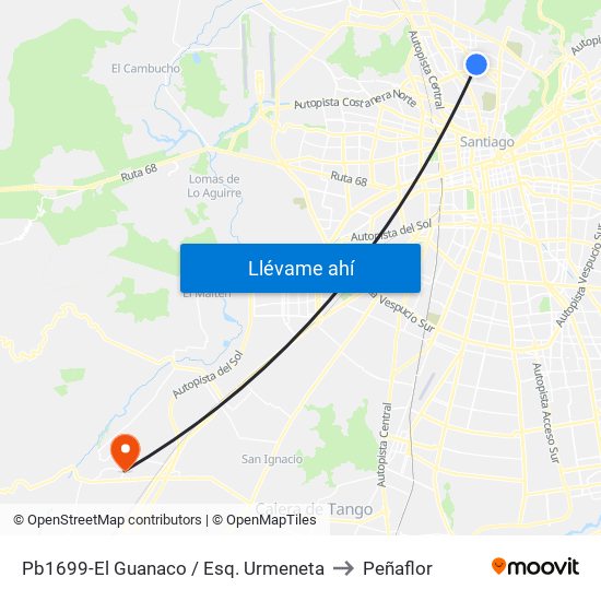 Pb1699-El Guanaco / Esq. Urmeneta to Peñaflor map