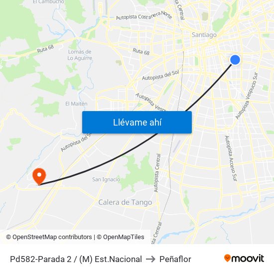 Pd582-Parada 2 / (M) Est.Nacional to Peñaflor map