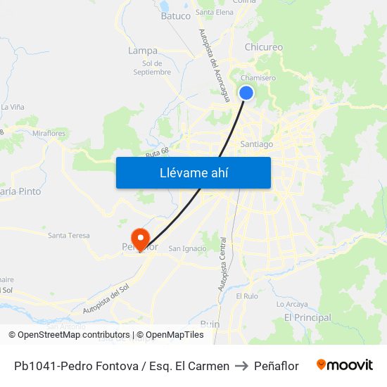 Pb1041-Pedro Fontova / Esq. El Carmen to Peñaflor map