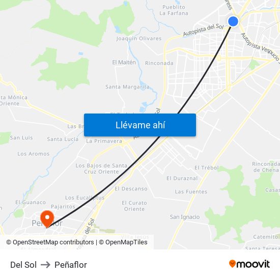Del Sol to Peñaflor map