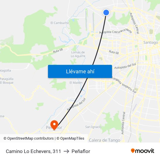 Camino Lo Echevers, 311 to Peñaflor map