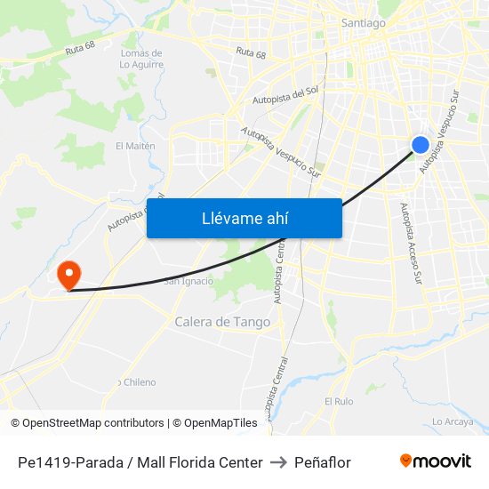 Pe1419-Parada / Mall Florida Center to Peñaflor map