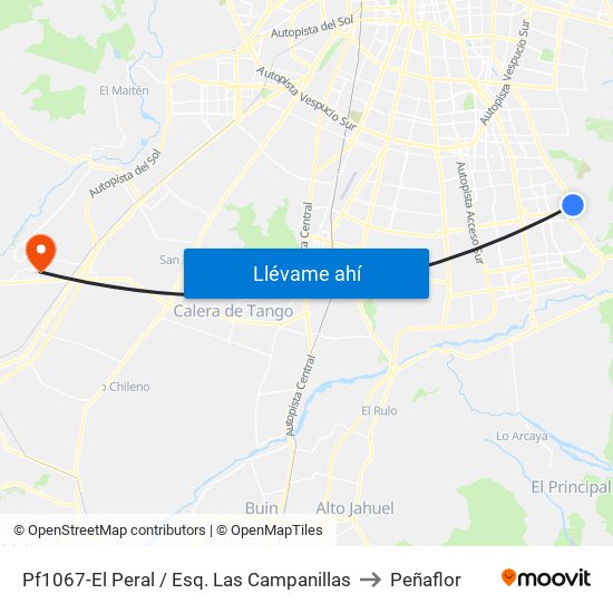 Pf1067-El Peral / Esq. Las Campanillas to Peñaflor map