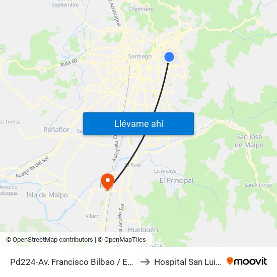 Pd224-Av. Francisco Bilbao / Esq. Av. S. Elcano to Hospital San Luis De Buin map
