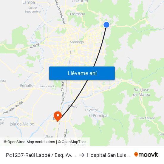 Pc1237-Raúl Labbé / Esq. Av. La Dehesa to Hospital San Luis De Buin map