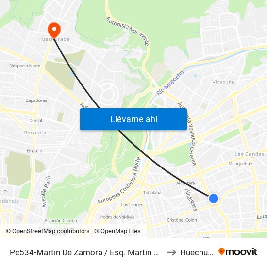 Pc534-Martín De Zamora / Esq. Martín De Zamora Int to Huechuraba map