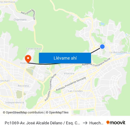 Pc1069-Av. José Alcalde Délano / Esq. Camino De La Fragua to Huechuraba map