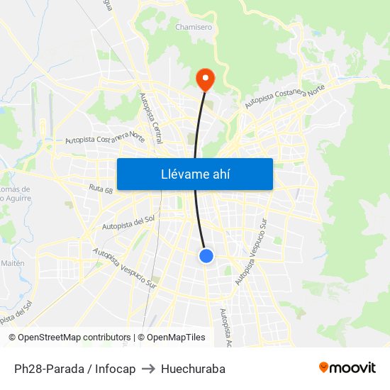 Ph28-Parada / Infocap to Huechuraba map