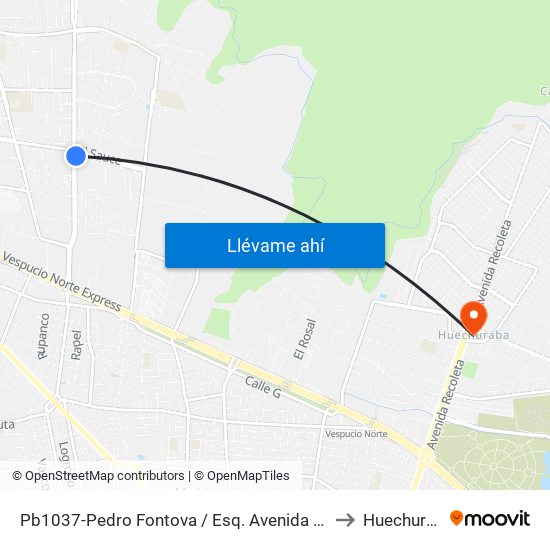 Pb1037-Pedro Fontova / Esq. Avenida El Sauce to Huechuraba map