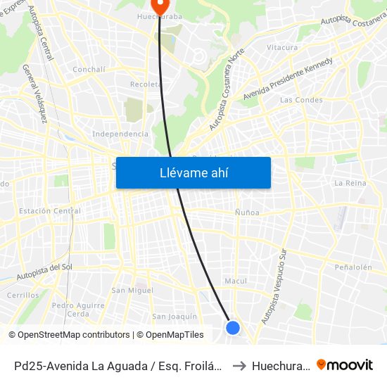 Pd25-Avenida La Aguada / Esq. Froilán Roa to Huechuraba map