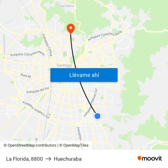 La Florida, 8800 to Huechuraba map