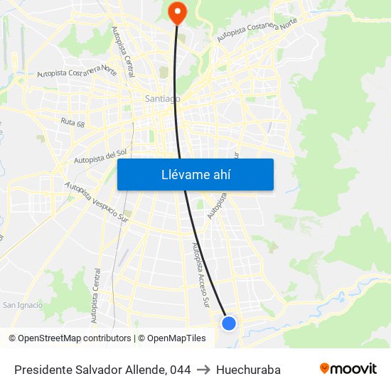 Presidente Salvador Allende, 044 to Huechuraba map