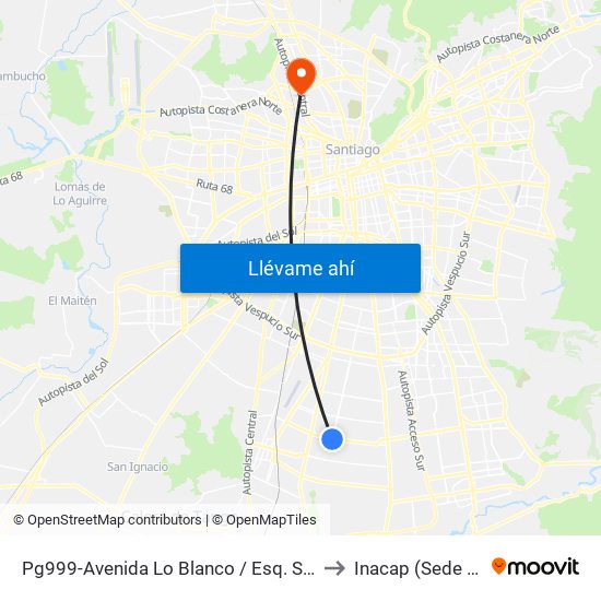 Pg999-Avenida Lo Blanco / Esq. San Francisco to Inacap (Sede Renca) map