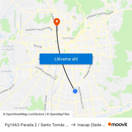 Pg1662-Parada 2 / Santo Tomás - Santa Rosa to Inacap (Sede Renca) map