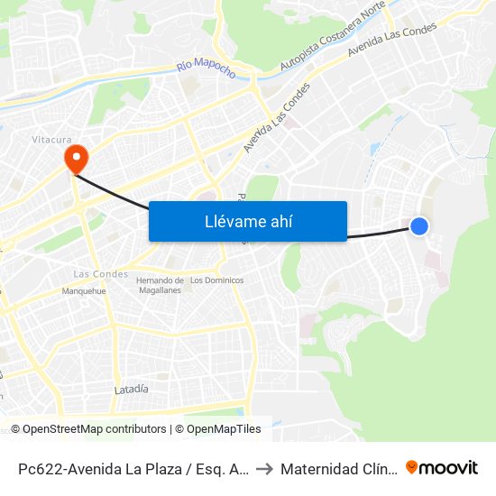 Pc622-Avenida La Plaza / Esq. Av. Mons. A. Del Portillo to Maternidad Clínica Alemana map