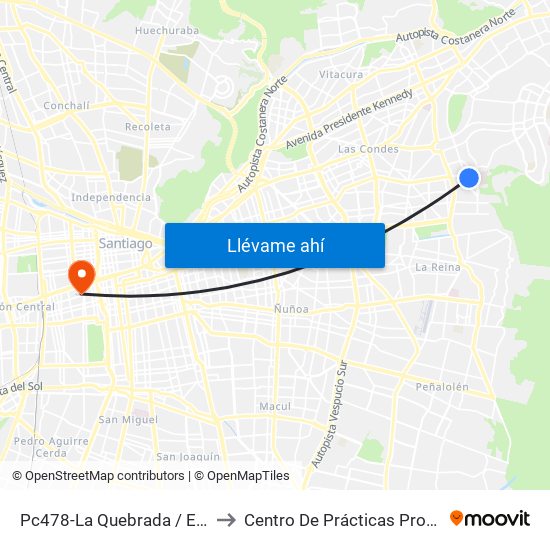 Pc478-La Quebrada / Esq. La Escuela to Centro De Prácticas Profesionales Udla map