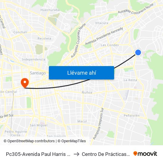 Pc305-Avenida Paul Harris / Esq. Av. Cristóbal Colón to Centro De Prácticas Profesionales Udla map