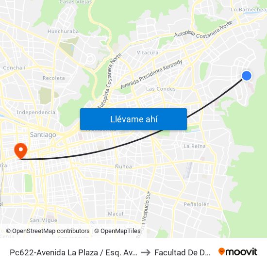 Pc622-Avenida La Plaza / Esq. Av. Mons. A. Del Portillo to Facultad De Derecho Udla map