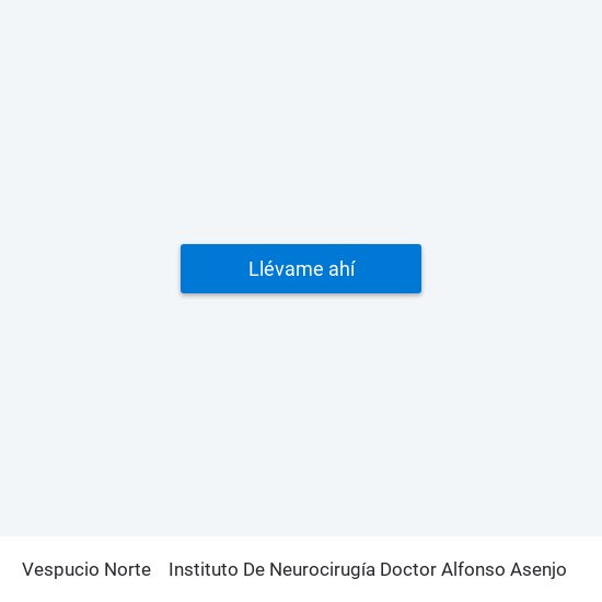 Vespucio Norte to Instituto De Neurocirugía Doctor Alfonso Asenjo map