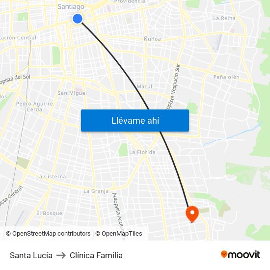 Santa Lucía to Clínica Familia map