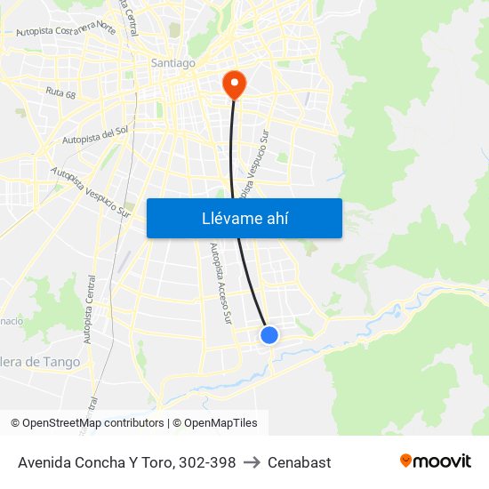 Avenida Concha Y Toro, 302-398 to Cenabast map