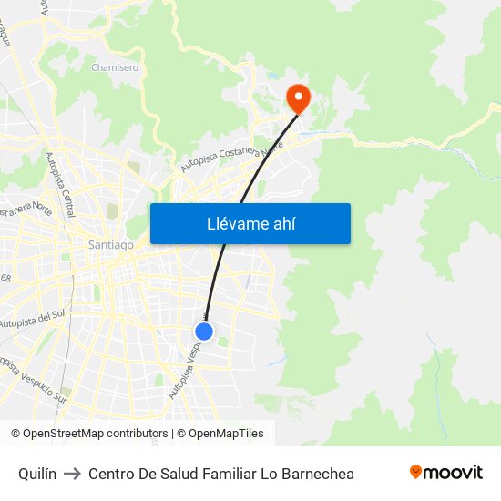 Quilín to Centro De Salud Familiar Lo Barnechea map