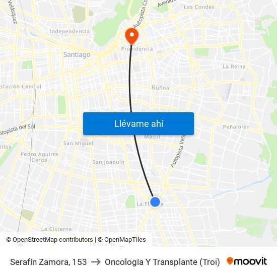 Serafín Zamora, 153 to Oncología Y Transplante (Troi) map