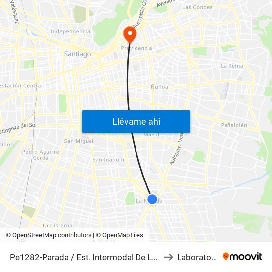Pe1282-Parada / Est. Intermodal De La Florida to Laboratorios map