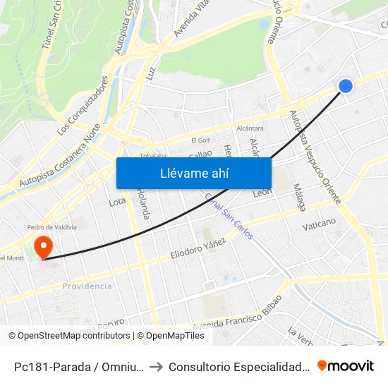 Pc181-Parada / Omnium to Consultorio Especialidades map