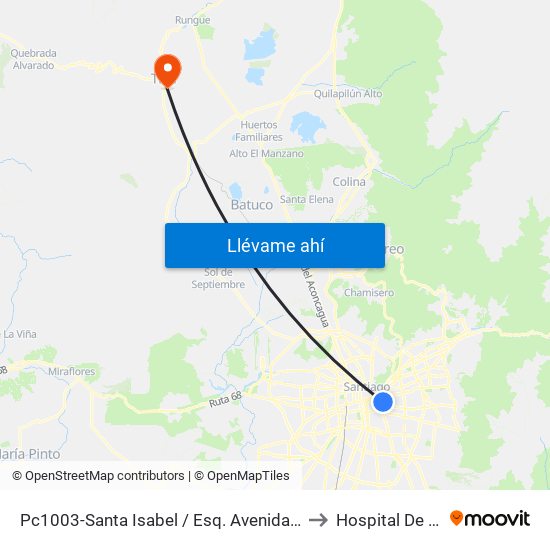 Pc1003-Santa Isabel / Esq. Avenida Seminario to Hospital De Til Til map