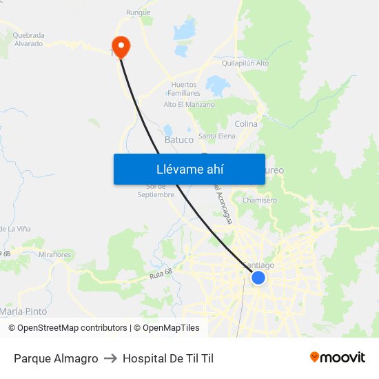 Parque Almagro to Hospital De Til Til map