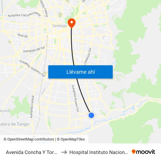 Avenida Concha Y Toro, 302-398 to Hospital Instituto Nacional Del Tórax map