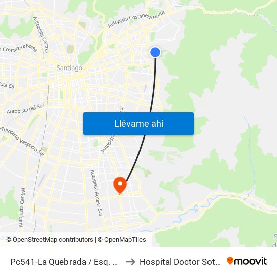 Pc541-La Quebrada / Esq. Av. Paul Harris to Hospital Doctor Sotero Del Rio map