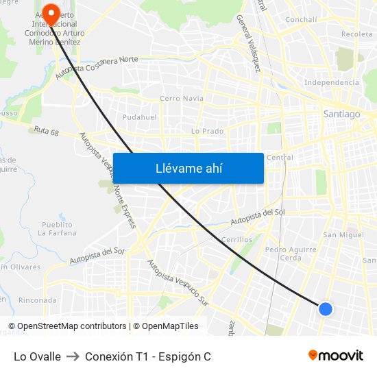 Lo Ovalle to Conexión T1 - Espigón C map