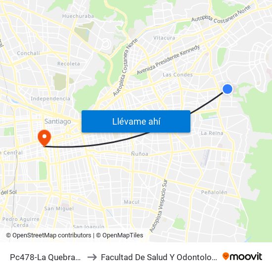 Pc478-La Quebrada / Esq. La Escuela to Facultad De Salud Y  Odontología Universidad Diego Portales map
