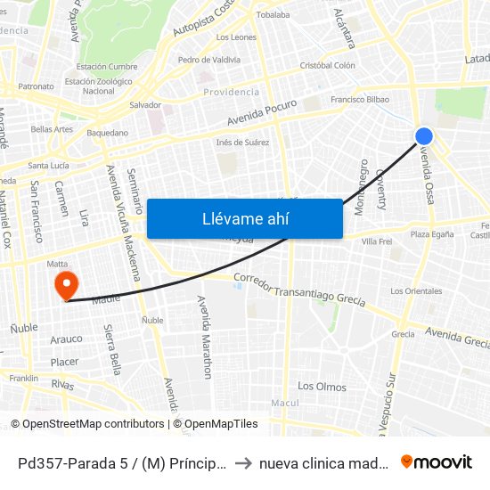 Pd357-Parada 5 / (M) Príncipe De Gales to nueva clinica madre e hijo map