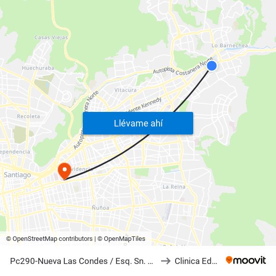 Pc290-Nueva Las Condes / Esq. Sn. Francisco De Asís to Clinica Edelweiss map