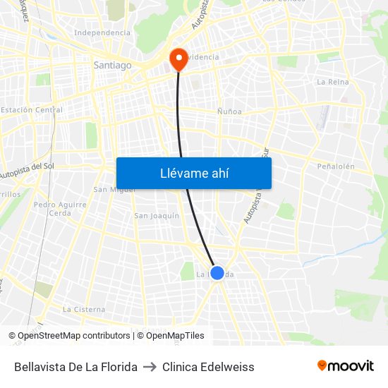 Bellavista De La Florida to Clinica Edelweiss map