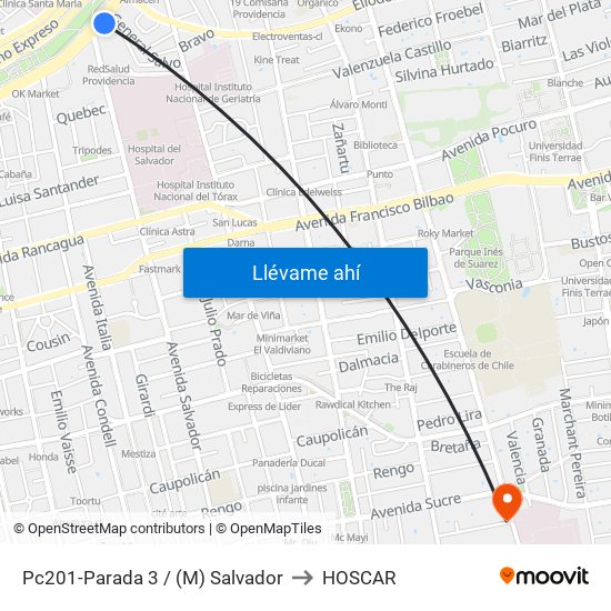 Pc201-Parada 3 / (M) Salvador to HOSCAR map