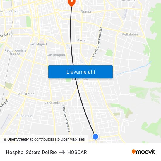 Hospital Sótero Del Río to HOSCAR map