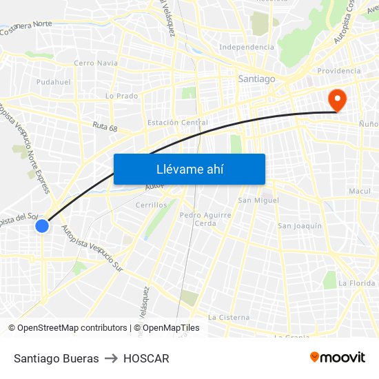 Santiago Bueras to HOSCAR map