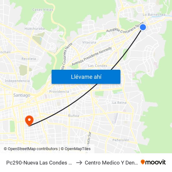 Pc290-Nueva Las Condes / Esq. Sn. Francisco De Asís to Centro Medico Y Dental Miguel Leon Prado map