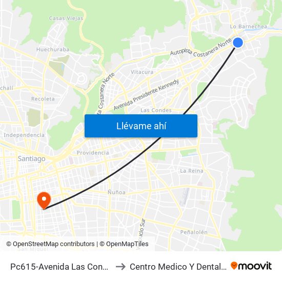 Pc615-Avenida Las Condes / Esq. La Cabaña to Centro Medico Y Dental Miguel Leon Prado map