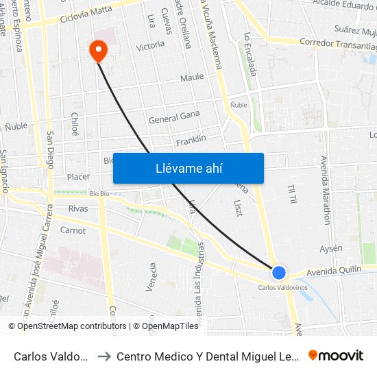 Carlos Valdovinos to Centro Medico Y Dental Miguel Leon Prado map