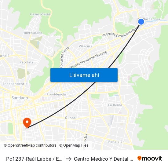 Pc1237-Raúl Labbé / Esq. Av. La Dehesa to Centro Medico Y Dental Miguel Leon Prado map