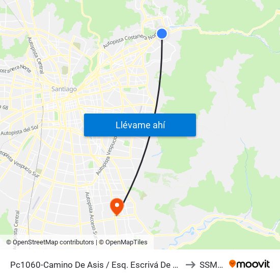 Pc1060-Camino De Asis / Esq. Escrivá De Balaguer to SSMSO map