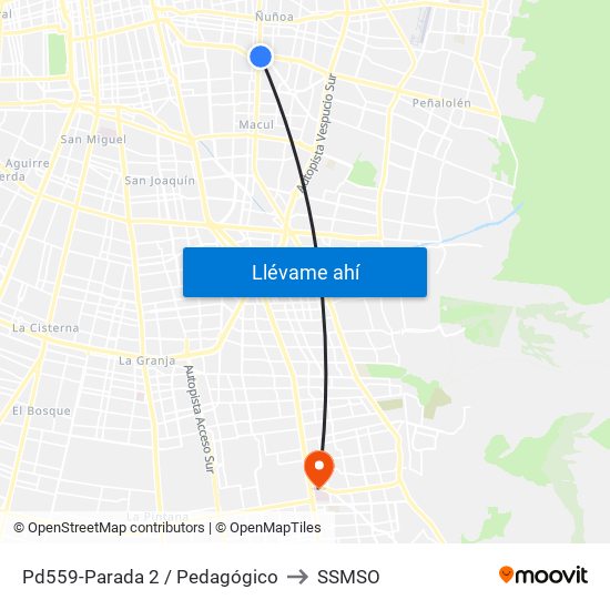 Pd559-Parada 2 / Pedagógico to SSMSO map