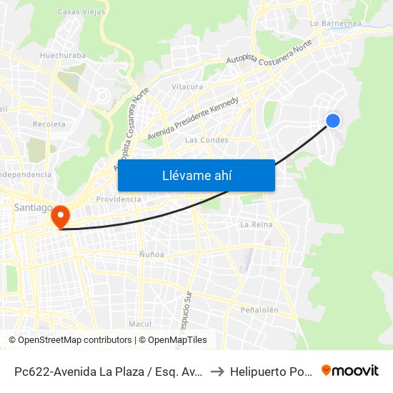 Pc622-Avenida La Plaza / Esq. Av. Mons. A. Del Portillo to Helipuerto Posta Central map