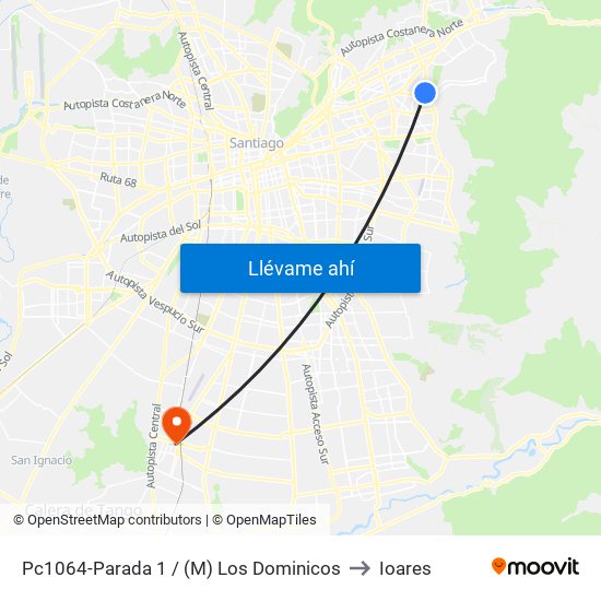 Pc1064-Parada 1 / (M) Los Dominicos to Ioares map