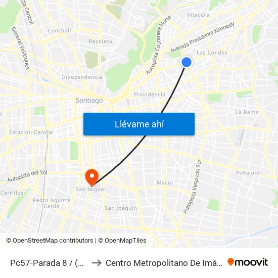 Pc57-Parada 8 / (M) Escuela Militar to Centro Metropolitano De Imágenes Mamarias (Cmim) map